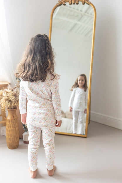 Winter Flowers Pima Long Pajama Set - The Avenue44