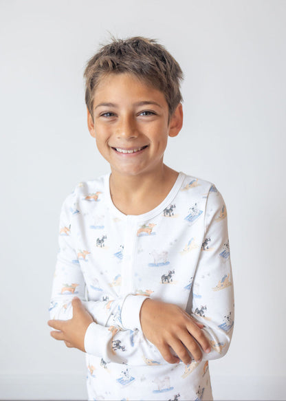 Ski Pups Boy Pima Long Pajama Set - The Avenue44