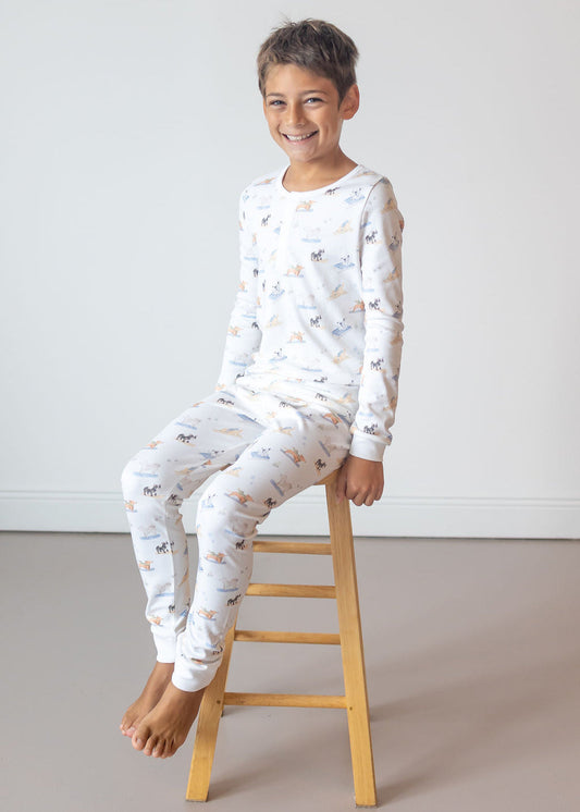Ski Pups Boy Pima Long Pajama Set - The Avenue44