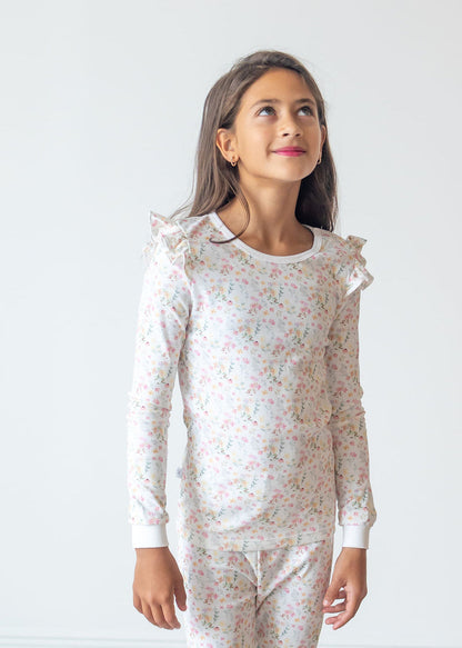 Winter Flowers Pima Long Pajama Set - The Avenue44