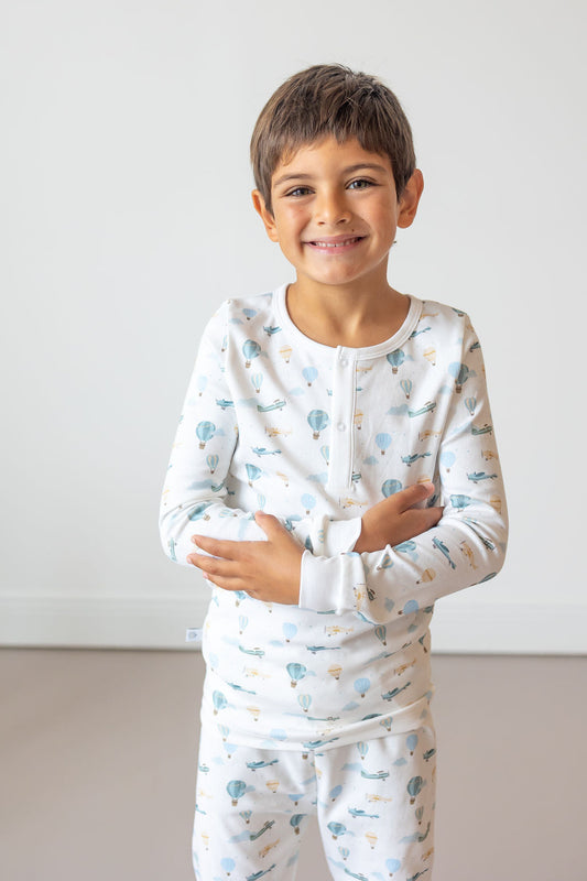 Little Airplanes Pima Long Pajama Set - The Avenue44