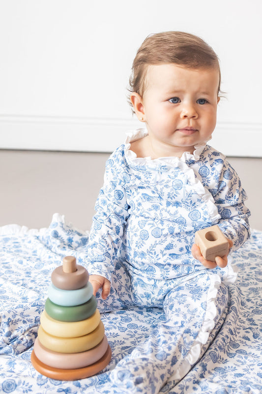Floral Bunnies Pima Baby Pajama - The Avenue44
