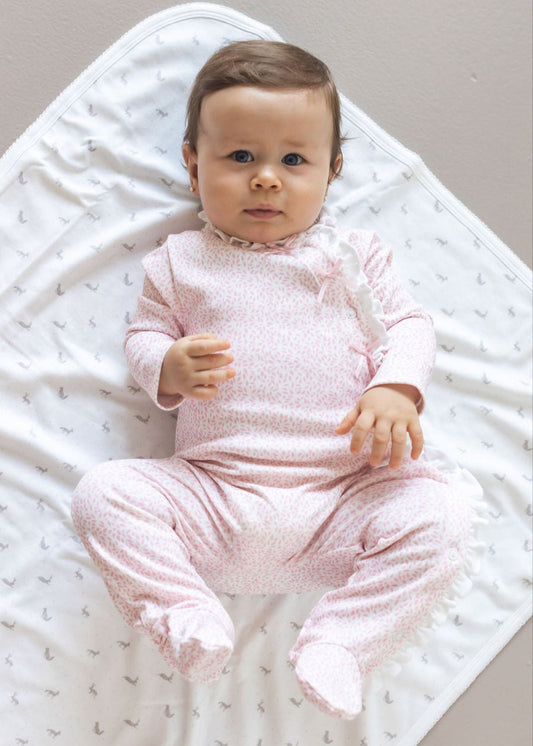 Pink Leaves Pima Baby Pajama - The Avenue44