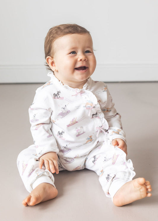 Ski Pups Girl Pima Baby Pajama - The Avenue44