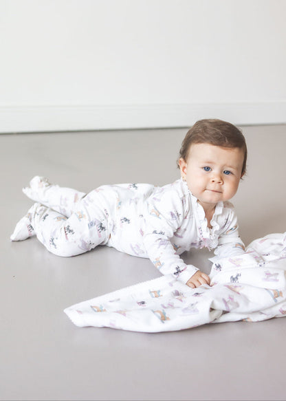 Ski Pups Girl Pima Baby Blanket - The Avenue44
