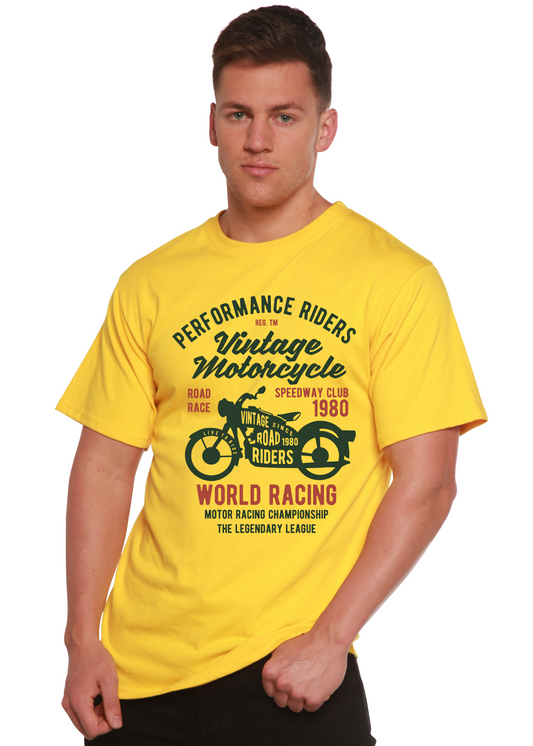 Vintage Motorcycle Spun Bamboo® Men's Bamboo Viscose/Organic Cotton Short Sleeve Graphic T-Shirt