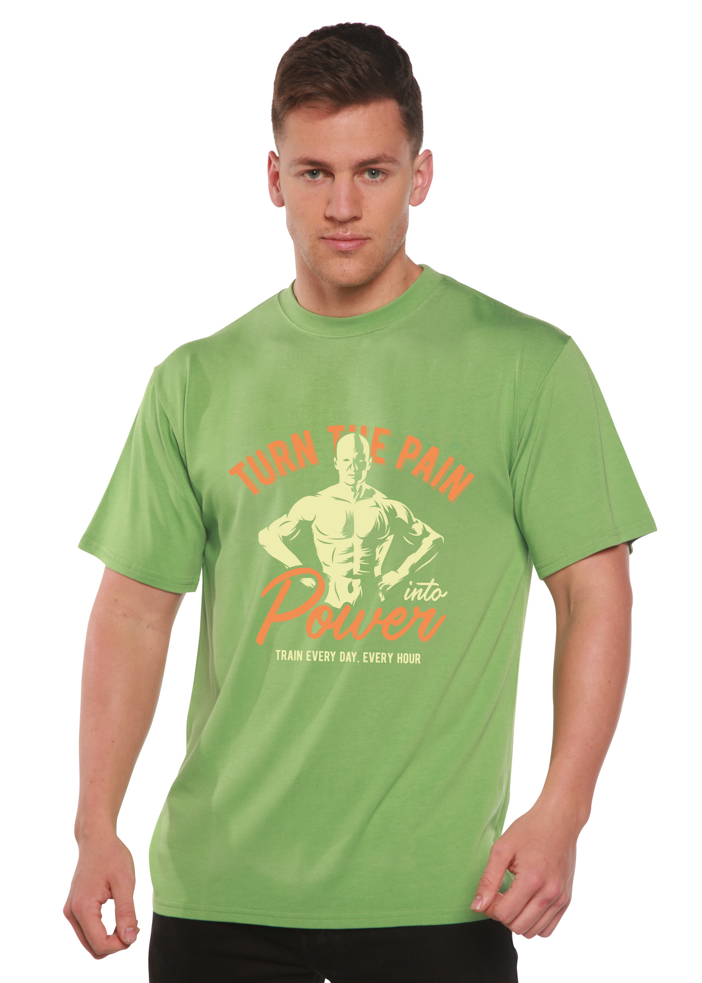 Turn The Pain Men's Bamboo Viscose/Organic Cotton Short Sleeve Graphic T-Shirt
