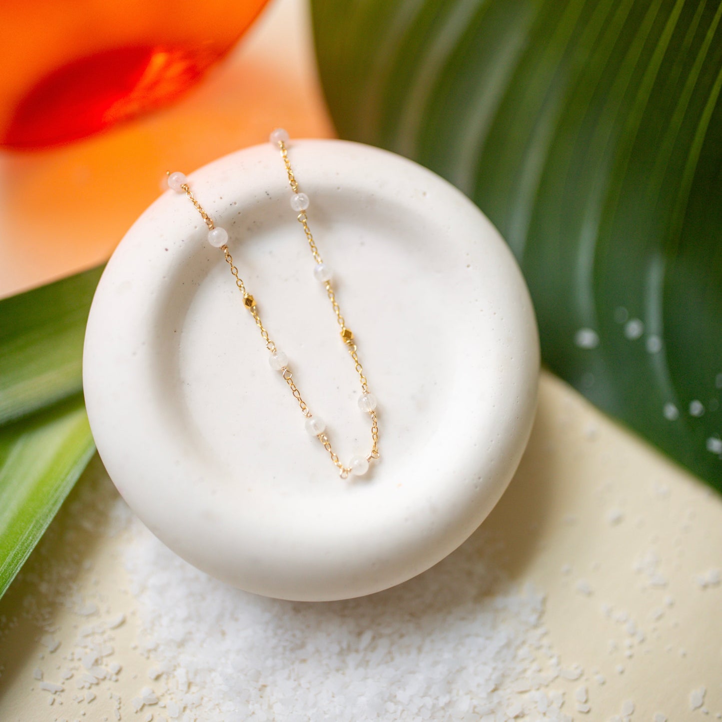 Margarita Chains - Green Onyx, Moonstone, Coral