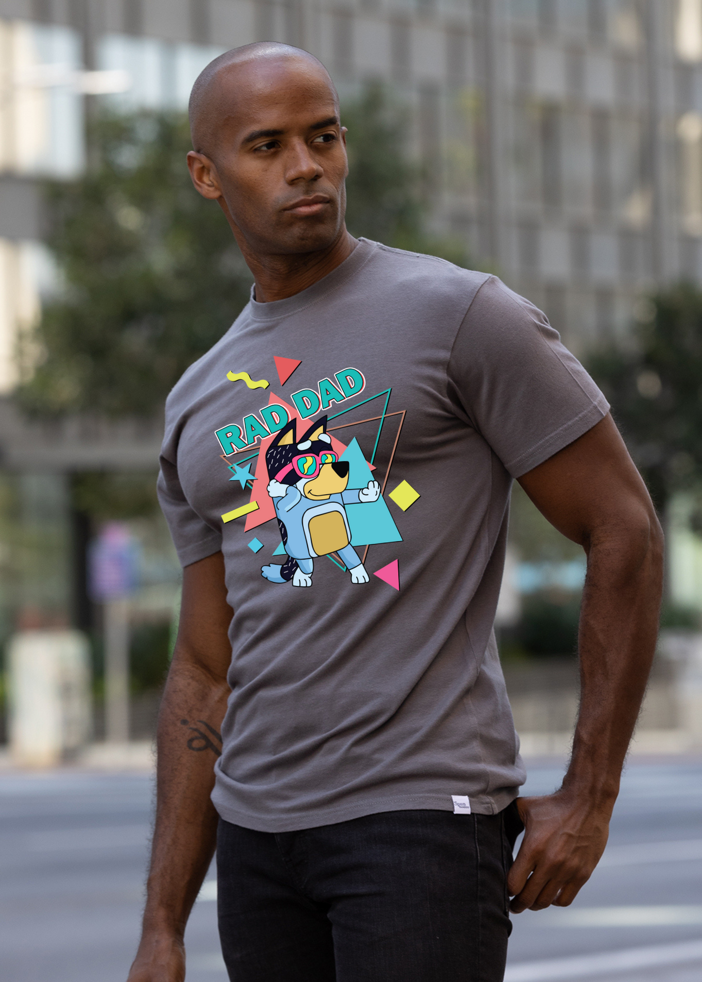 Rad Dad Bluey Men's Bamboo Short Sleeve Graphic T-Shirt