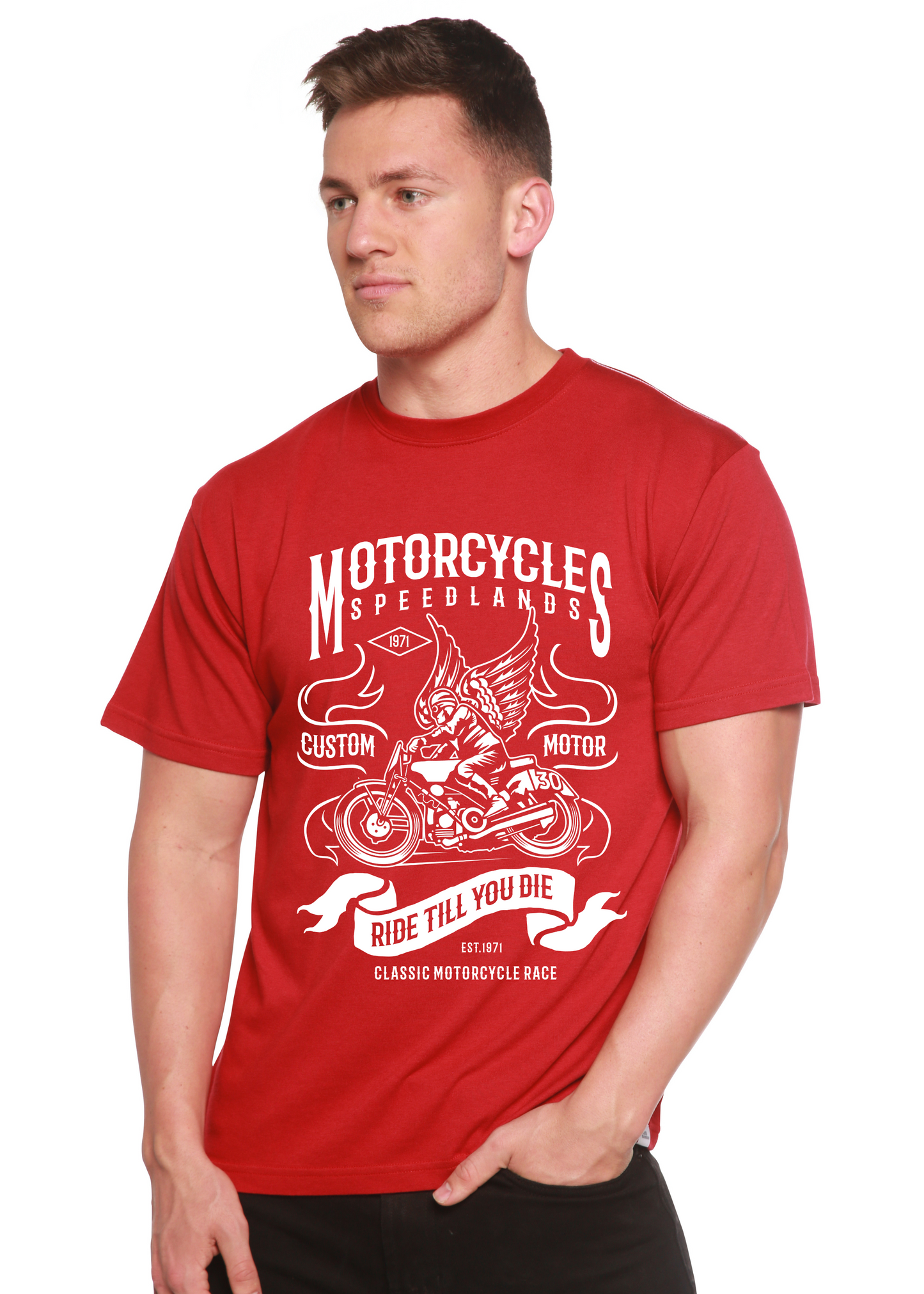 Motorcycles Men's Bamboo Viscose/Organic Cotton Short Sleeve Graphic T-Shirt