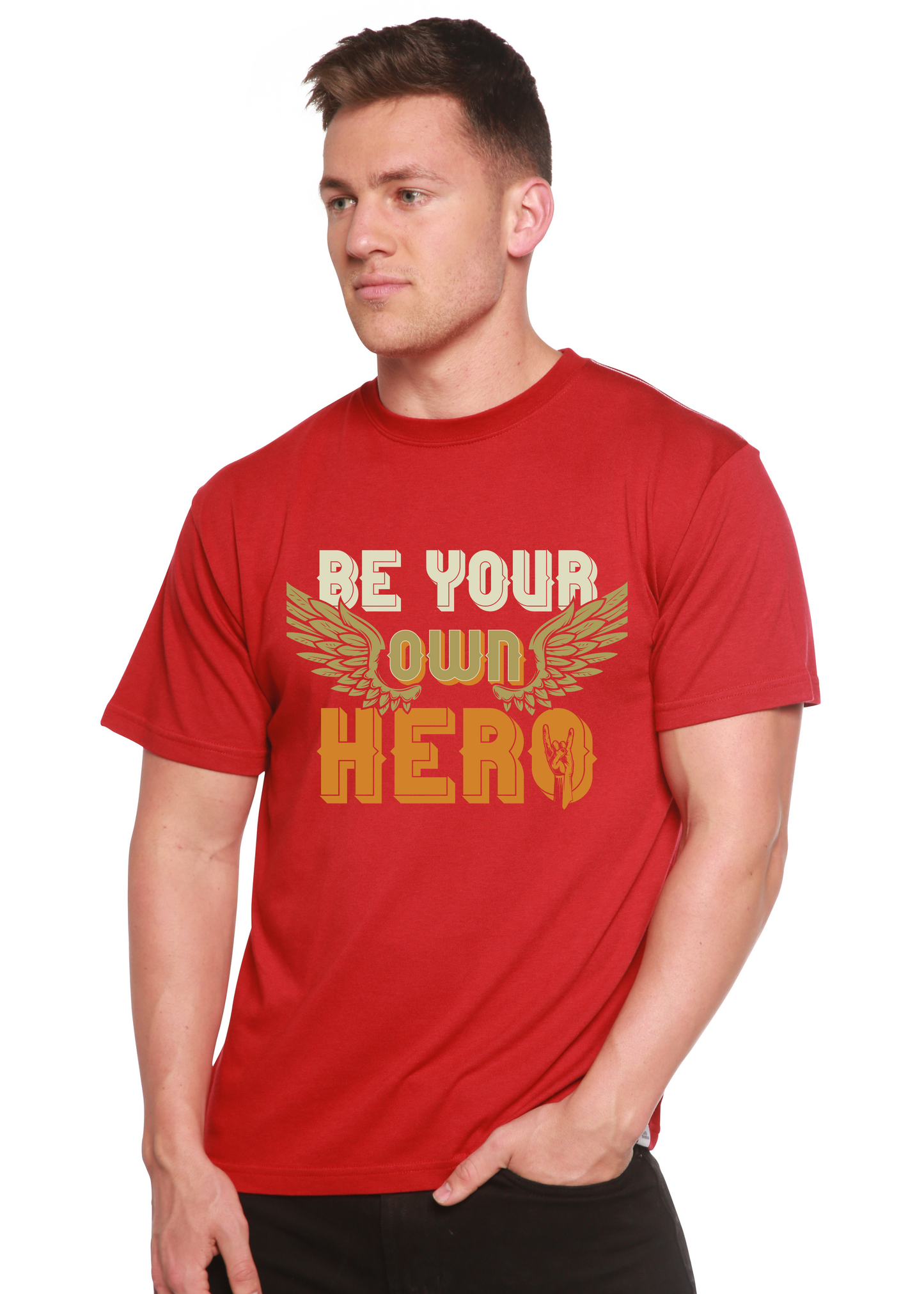 Be Your Own Hero Men's Bamboo Viscose/Organic Cotton Short Sleeve Graphic T-Shirt