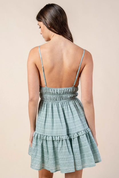 JACQUARD NYLON RAYON MINI DRESS