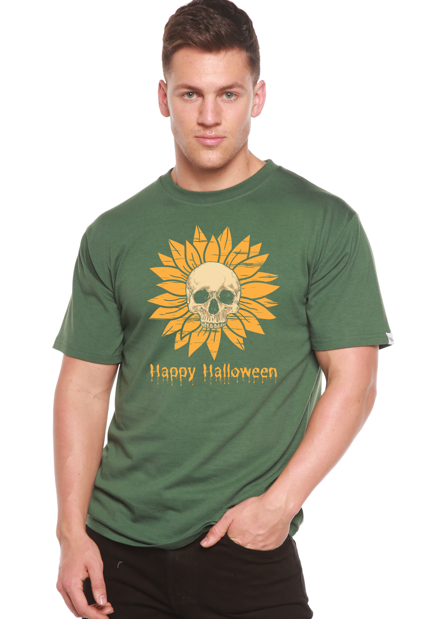 Happy Halloween Day Men's Bamboo Viscose/Organic Cotton Short Sleeve Graphic T-Shirt
