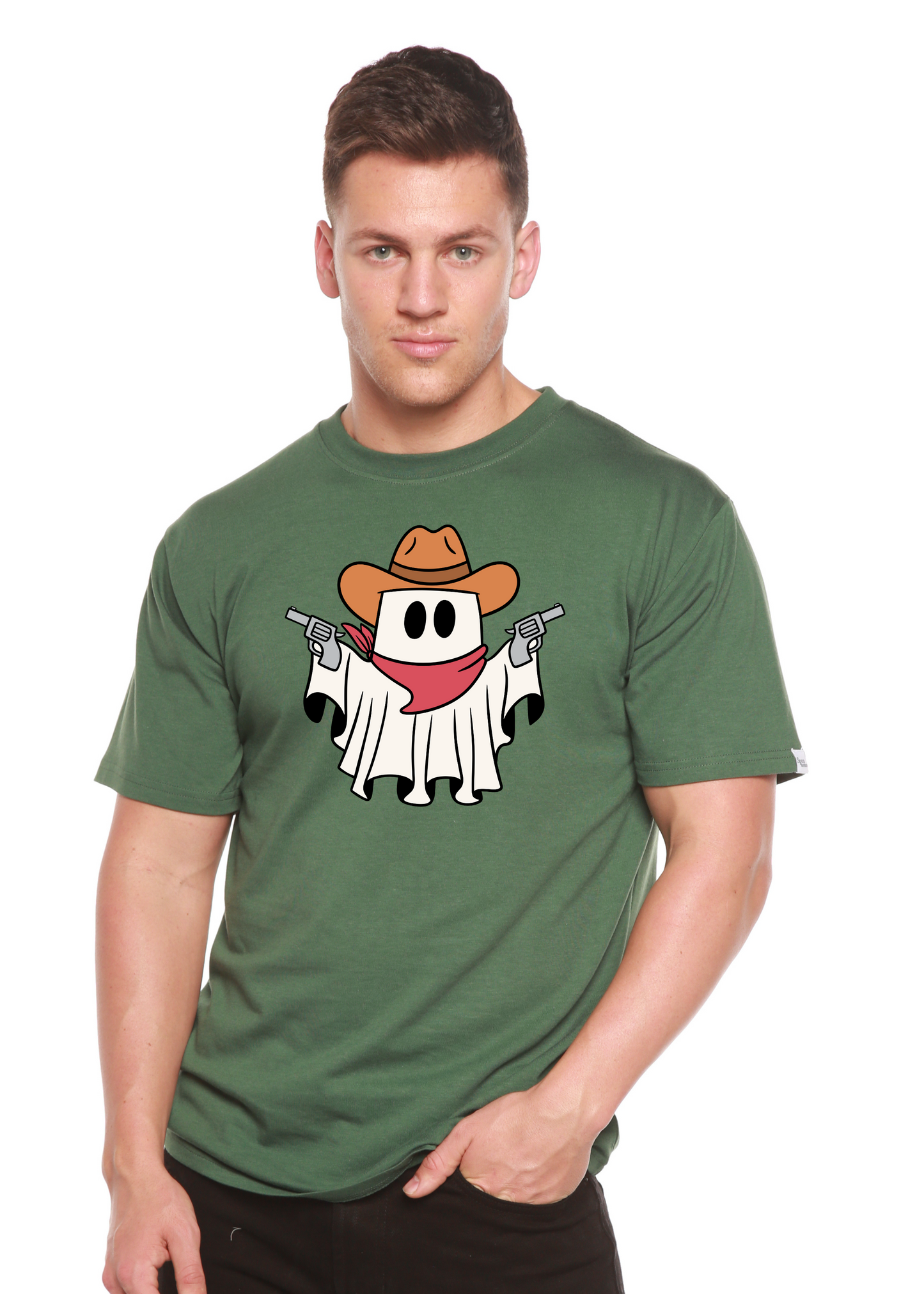 Cowboy Ghost Unisex Bamboo Viscose/Organic Cotton Short Sleeve Graphic T-Shirt