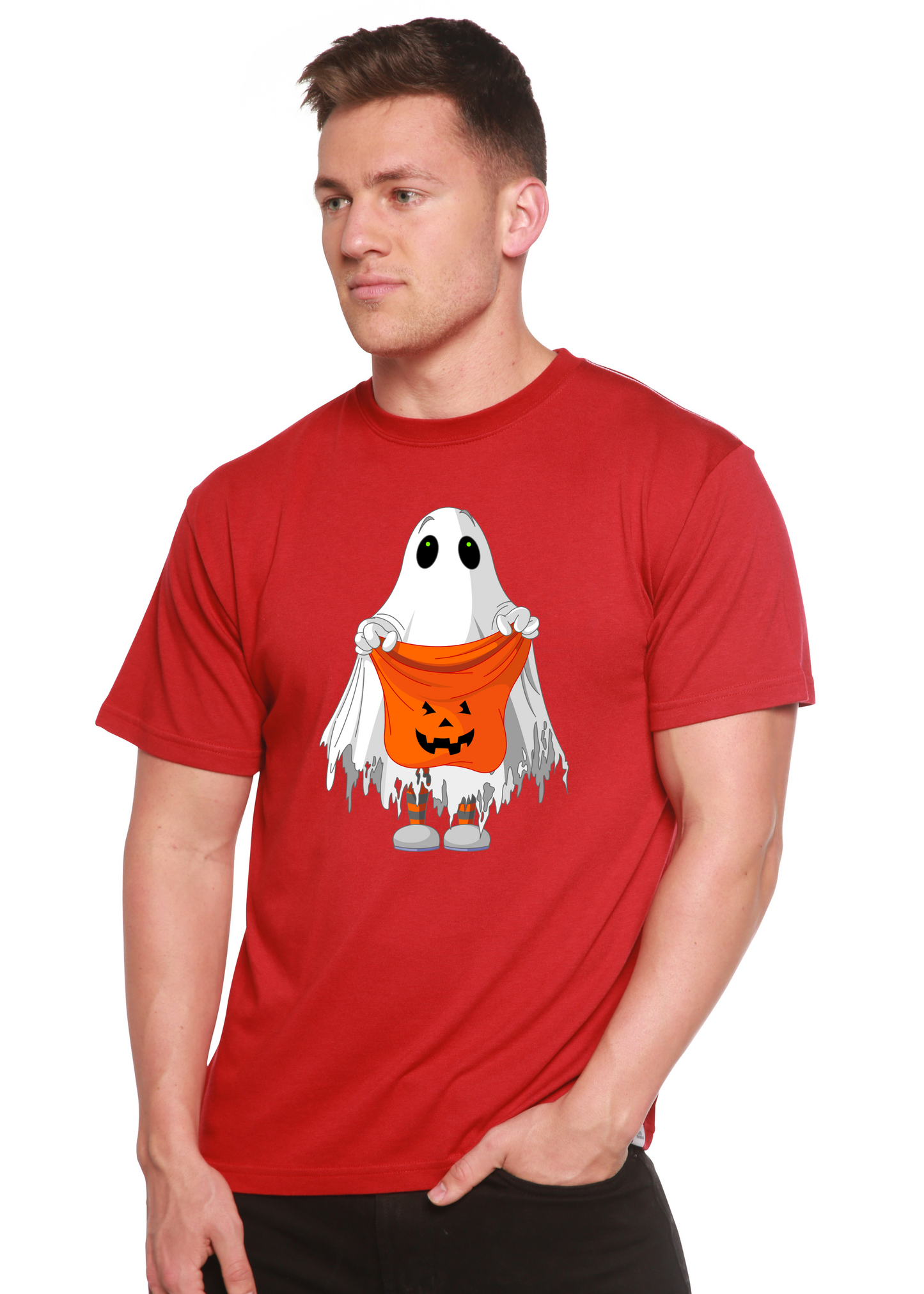 Boo Halloween Men's Bamboo Viscose/Organic Cotton Short Sleeve Graphic T-Shirt