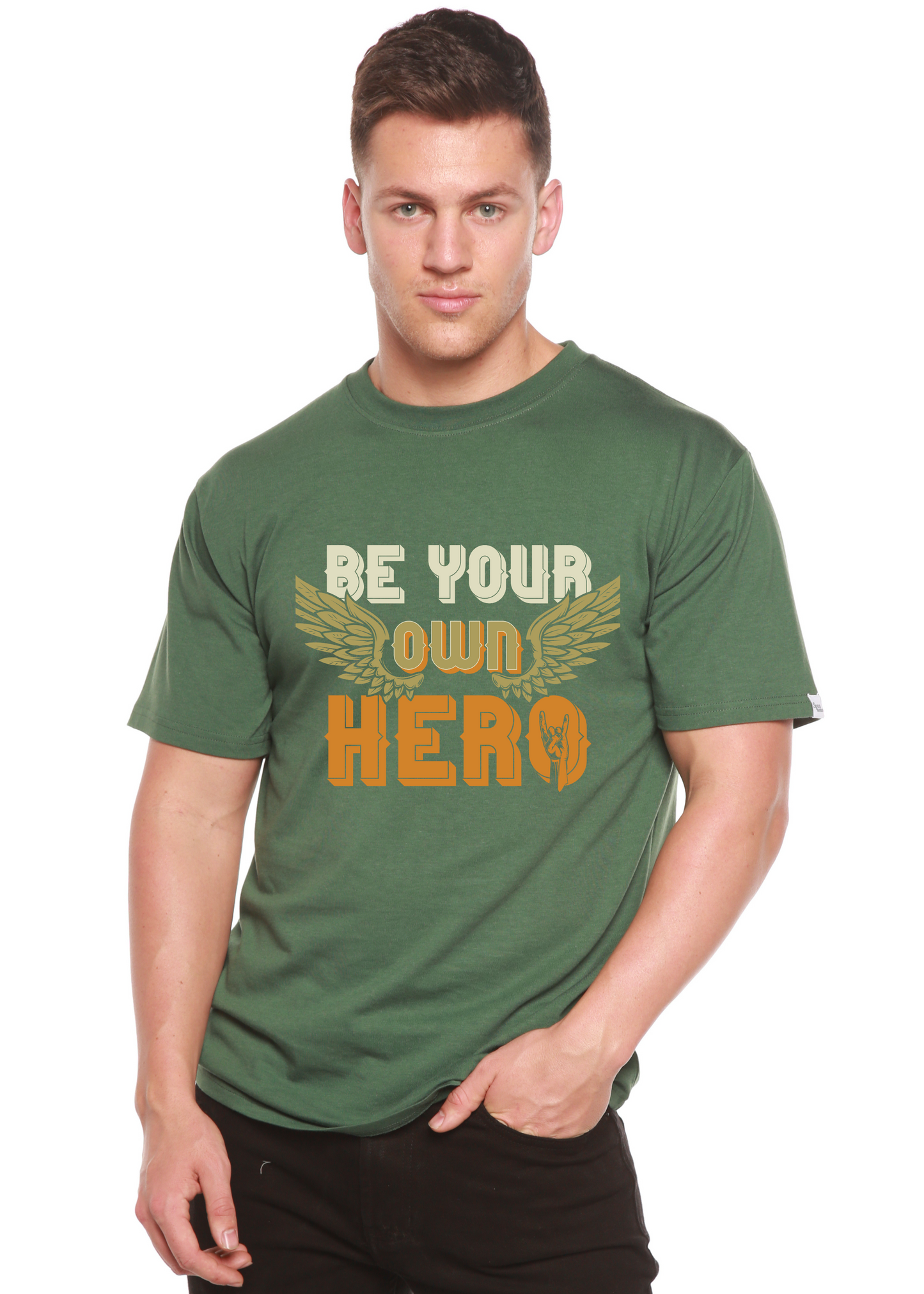 Be Your Own Hero Men's Bamboo Viscose/Organic Cotton Short Sleeve Graphic T-Shirt