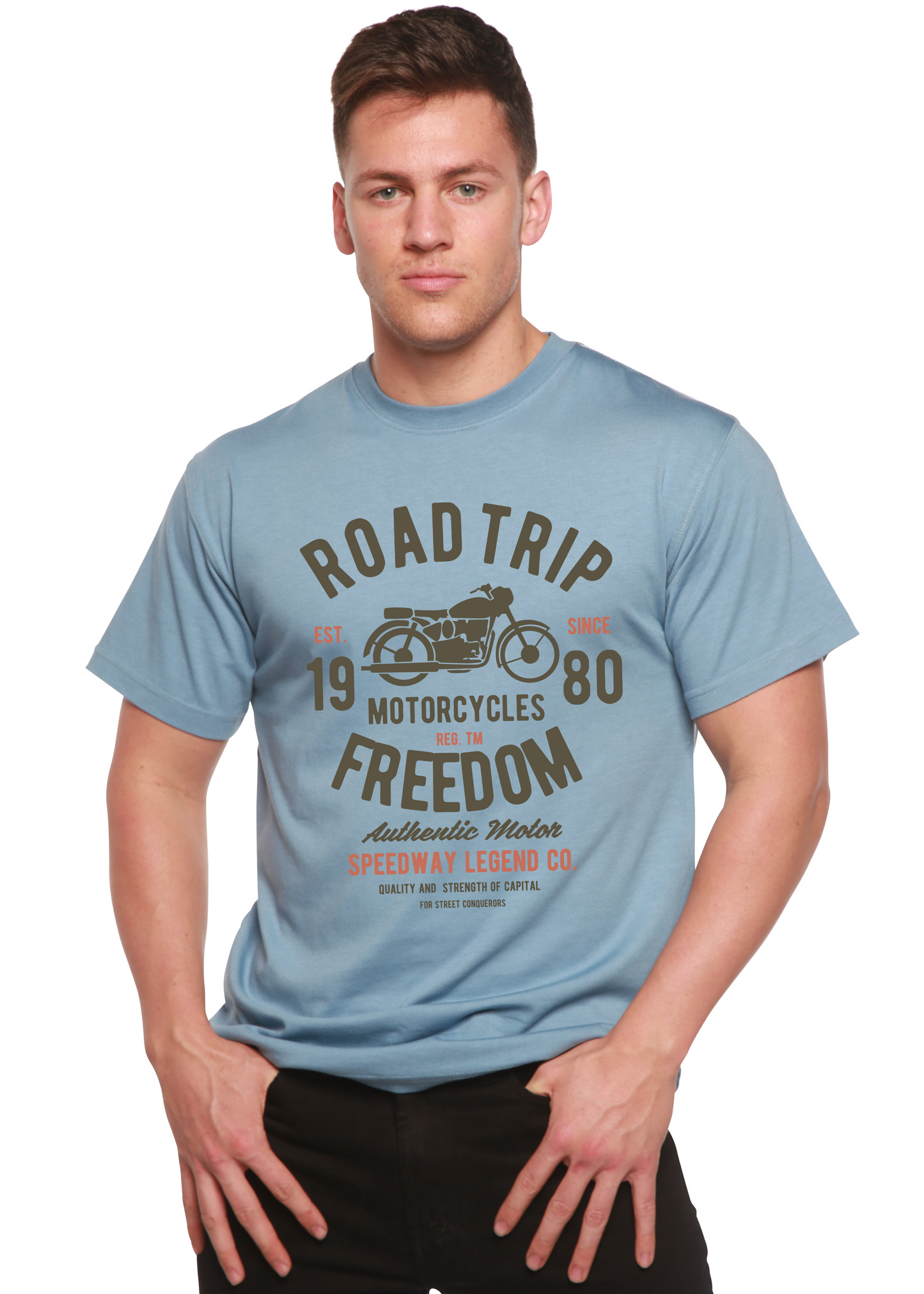 Road Trip Spun Bamboo® Men's Bamboo Viscose/Organic Cotton Short Sleeve Graphic T-Shirt
