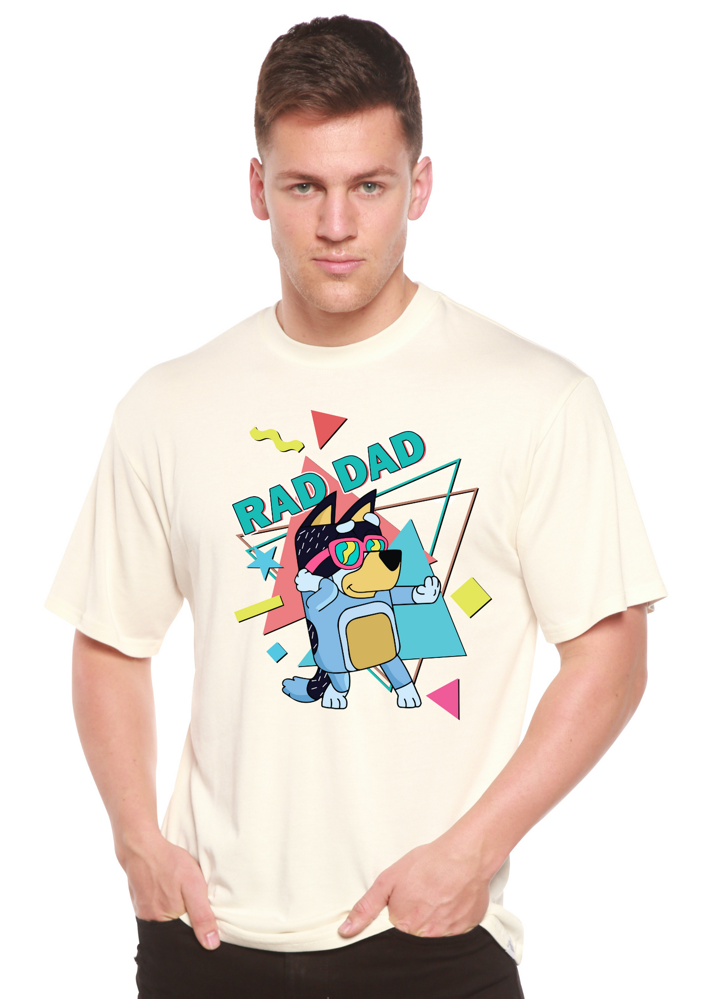Rad Dad Bluey Men's Bamboo Short Sleeve Graphic T-Shirt
