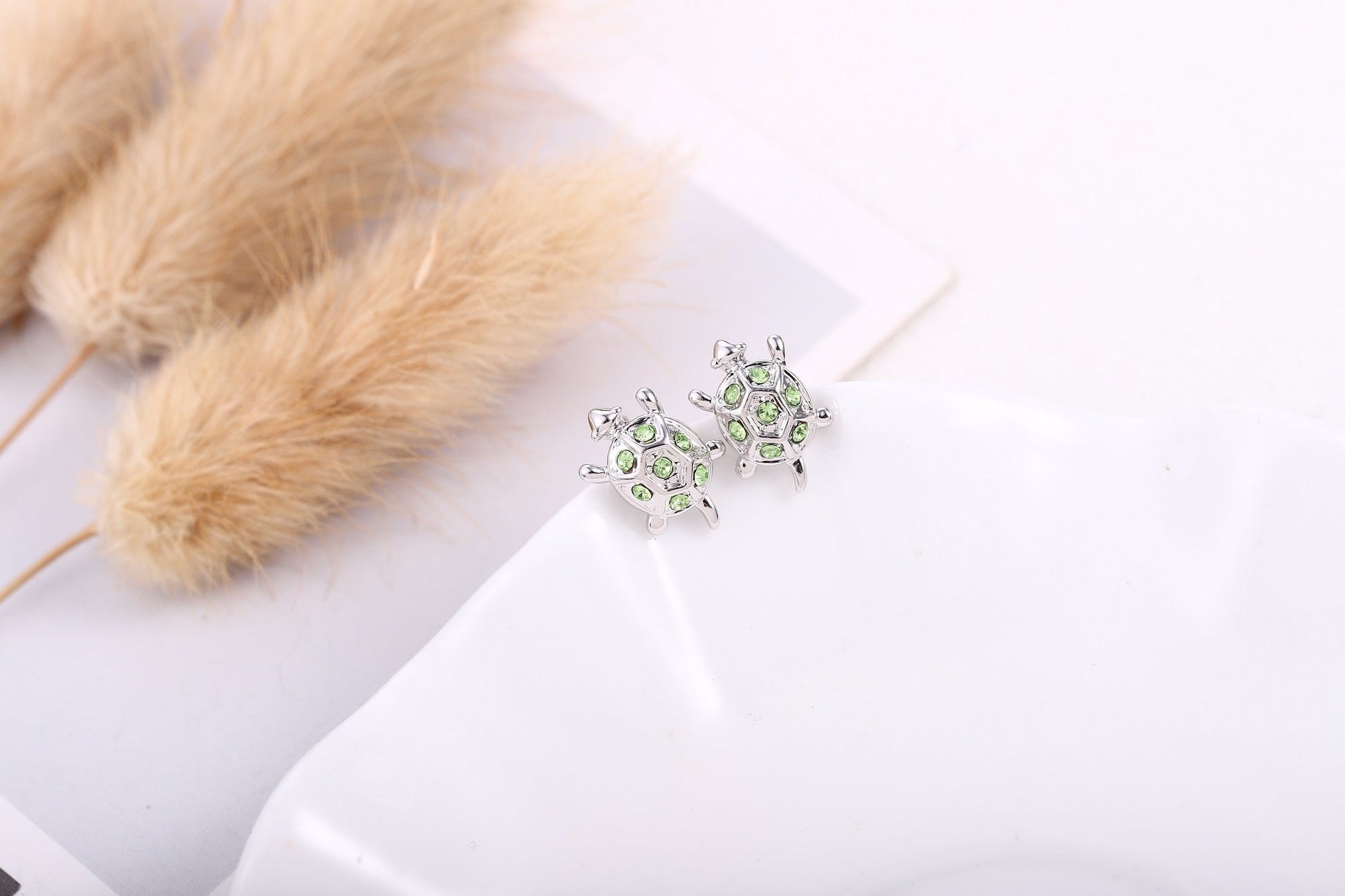 Turtle Swarovski Crystal Stud Earrings - The Avenue44