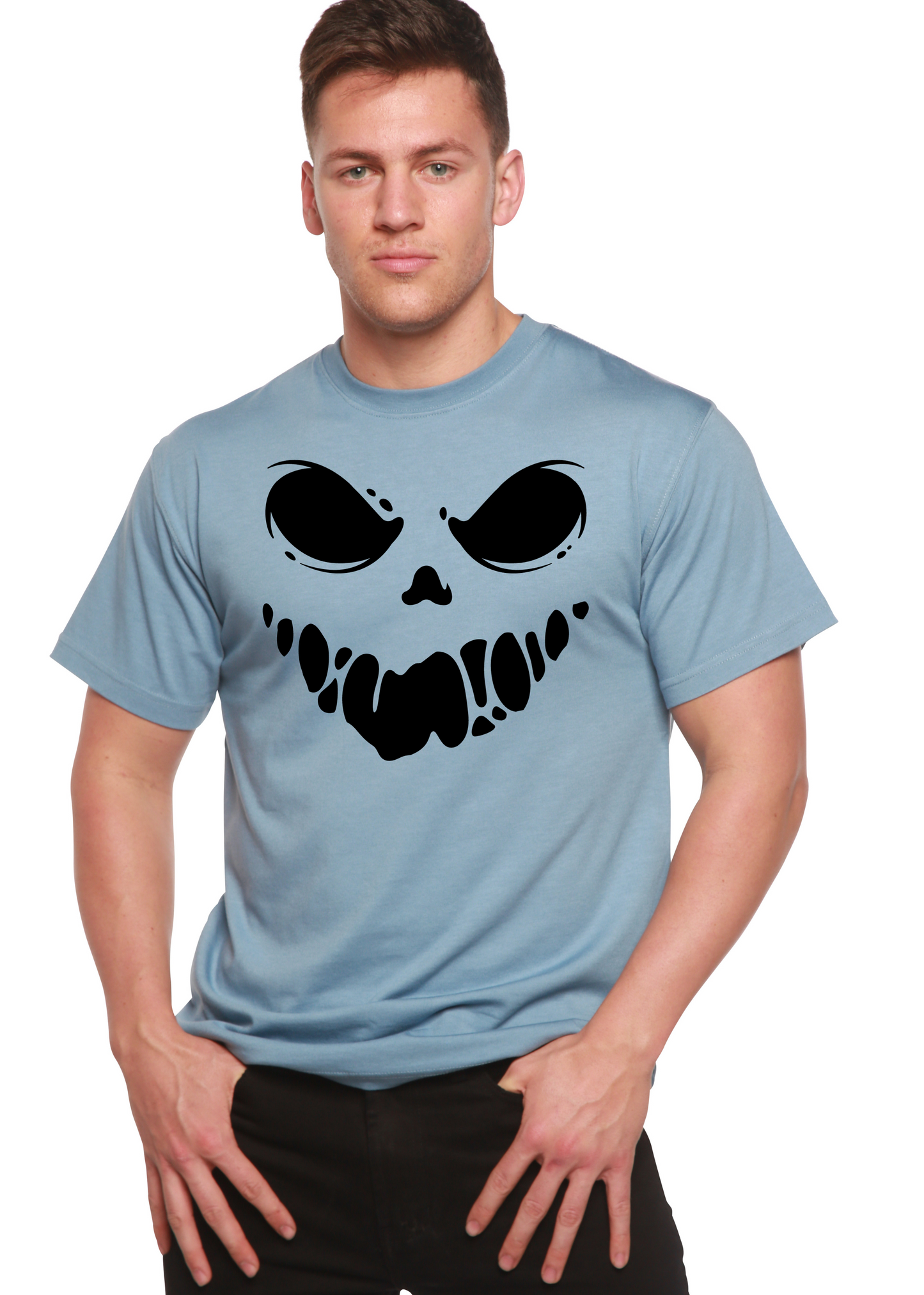 Halloween Boo Men's Bamboo Viscose/Organic Cotton Short Sleeve Graphic T-Shirt