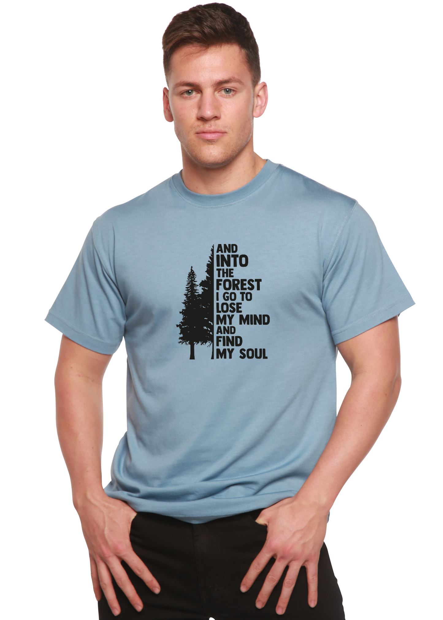 And Into The Forest I Go Men's Bamboo Viscose/Organic Cotton Short Sleeve Graphic T-Shirt