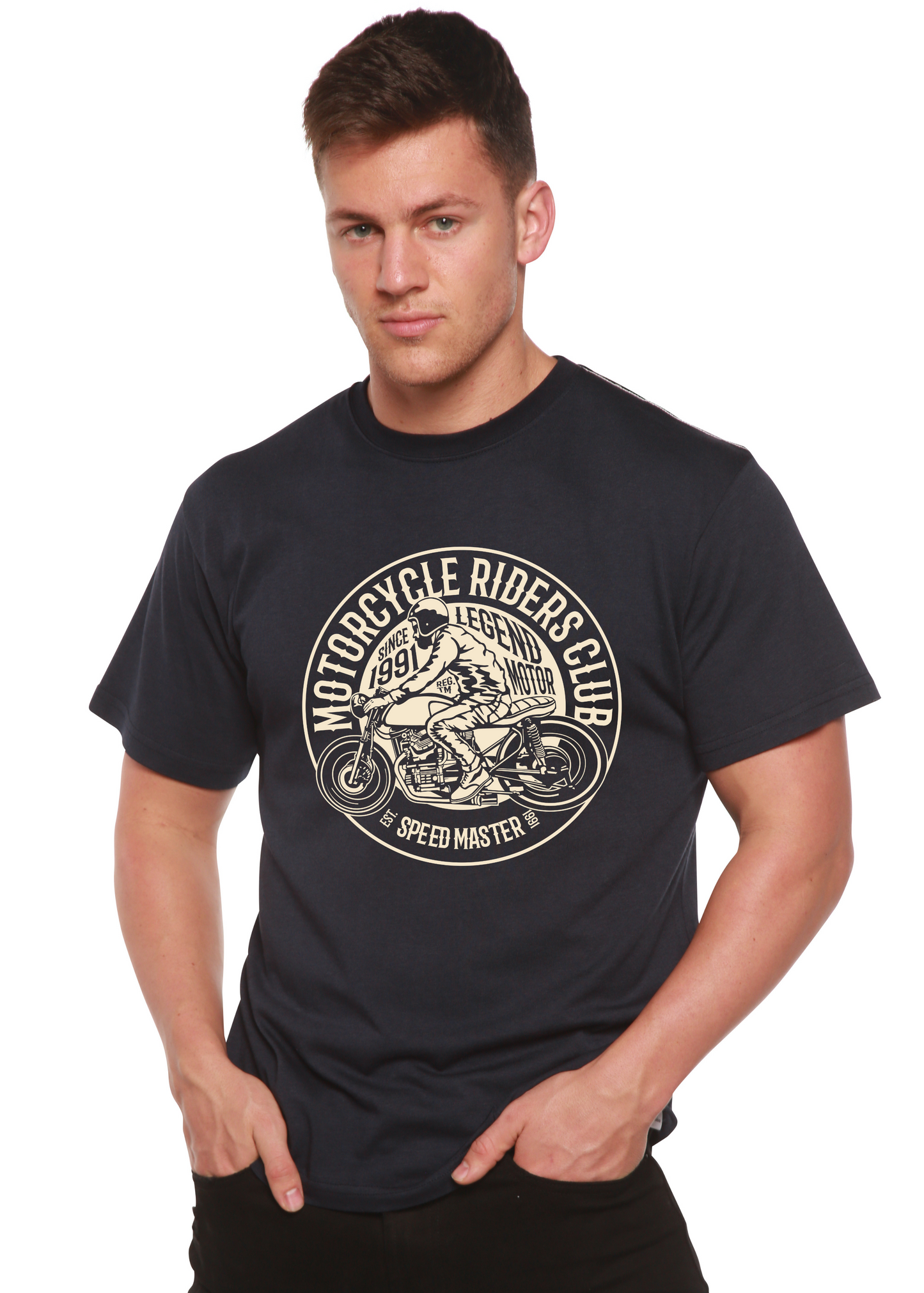 Motorcycle Riders Club Men's Bamboo Viscose/Organic Cotton Short Sleeve Graphic T-Shirt