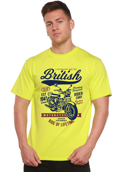 British Motorcycle Men's Bamboo Viscose/Organic Cotton Short Sleeve Graphic T-Shirt