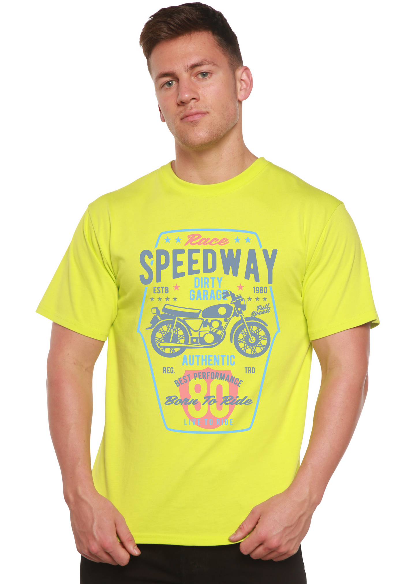 Speedway Motorcycle Spun Bamboo® Men's Bamboo Viscose/Organic Cotton Short Sleeve Graphic T-Shirt