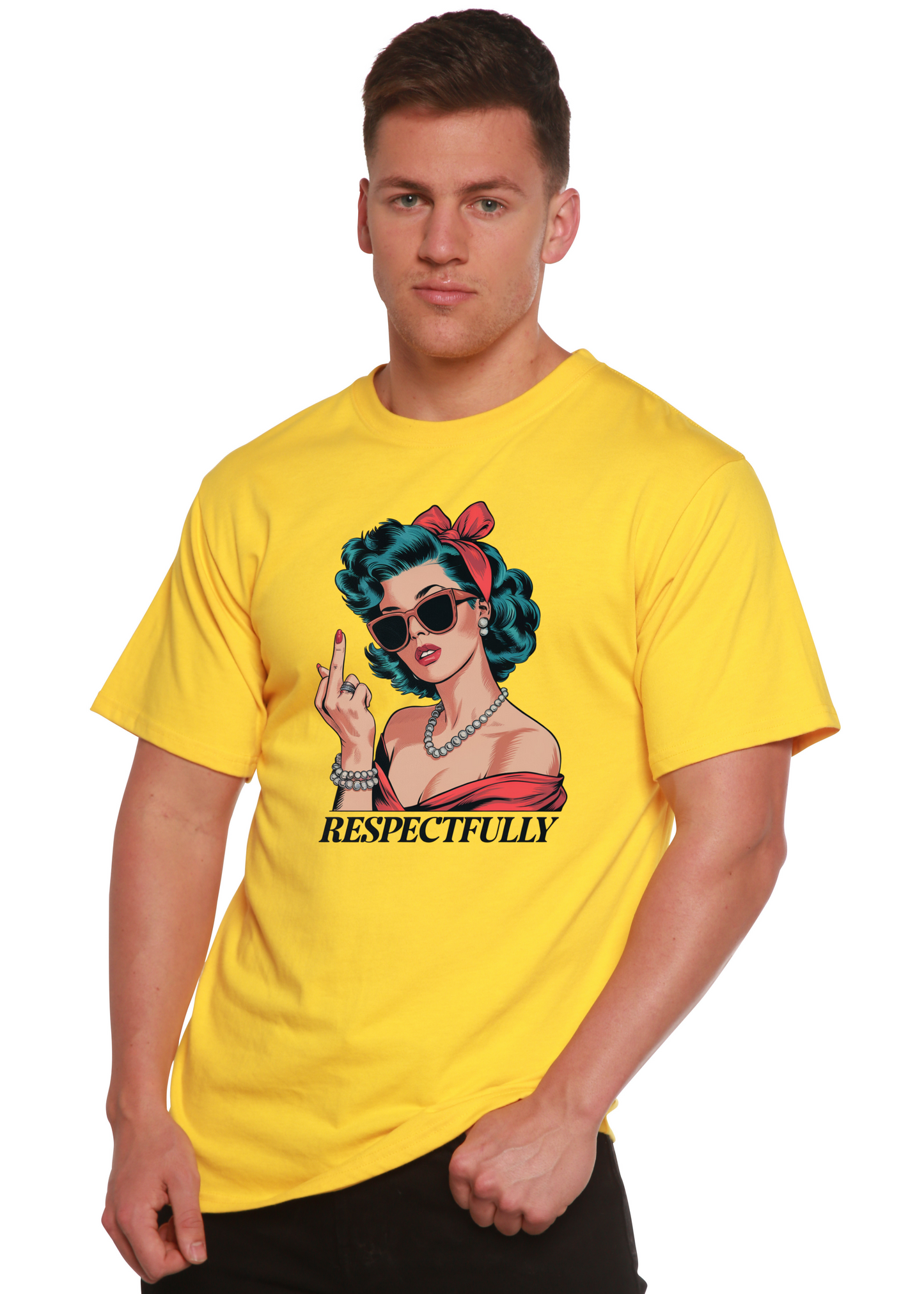 Respectfully Middle Finger Unisex Bamboo/Cotton Graphic T-Shirt