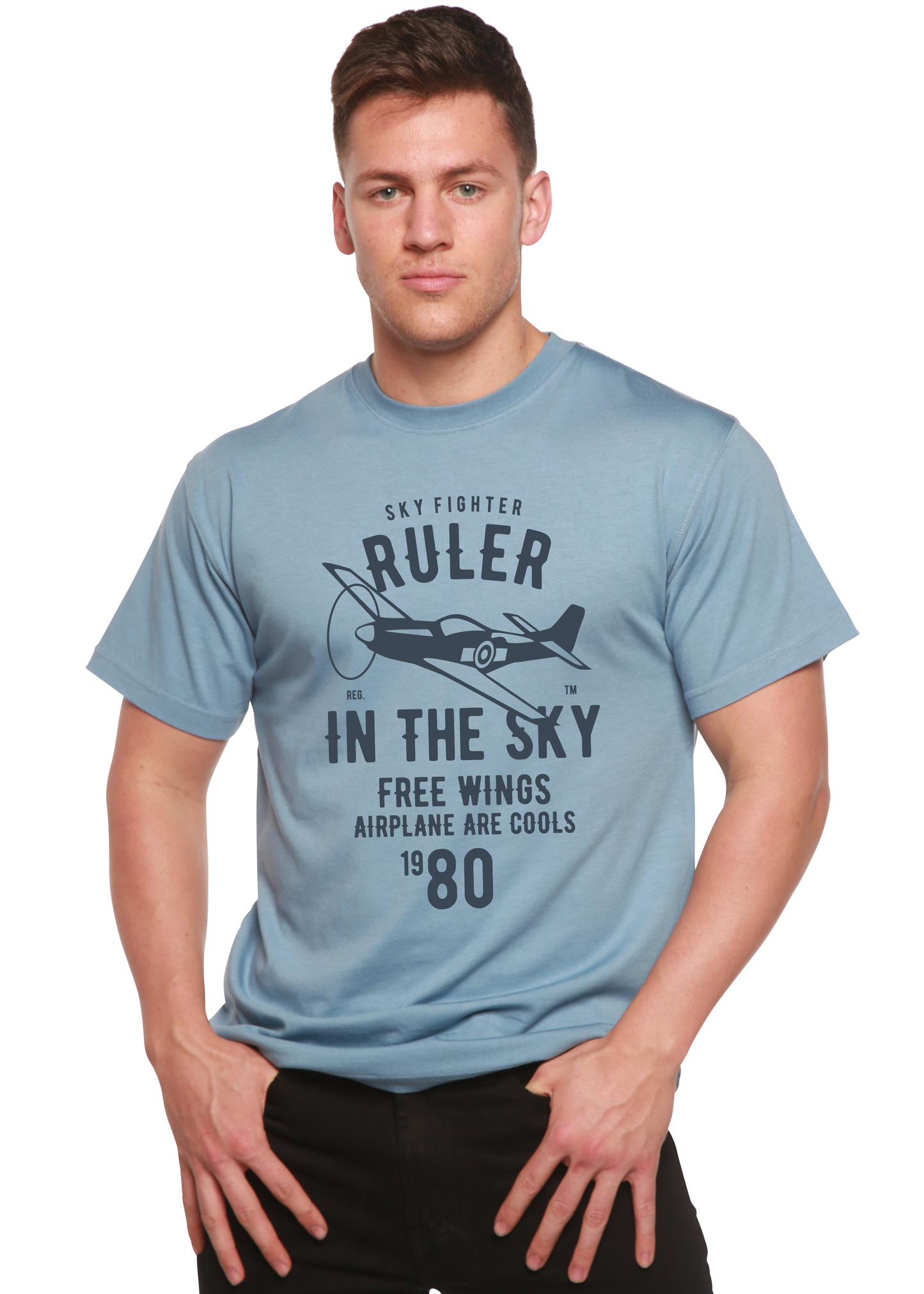 Ruler In The Sky Spun Bamboo® Men's Bamboo Viscose/Organic Cotton Short Sleeve Graphic T-Shirt