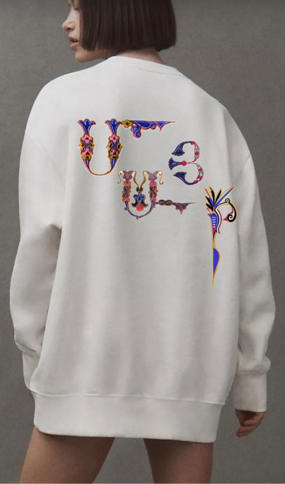 ՄԱՅՐ 100% Cotton Fleece Oversized Sweatshirt (dress) - light cream/ivory hue