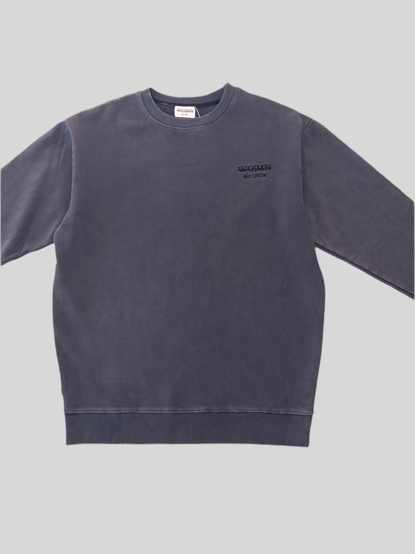 YEREVAN Embroidered design and logo 100% cotton oversized crewneck sweatshirt (dress)- dark vintage gray