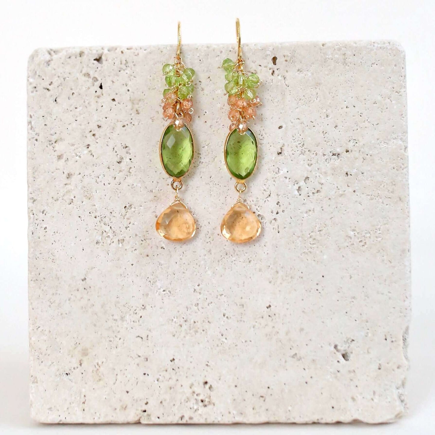 Bezel Cluster Earrings