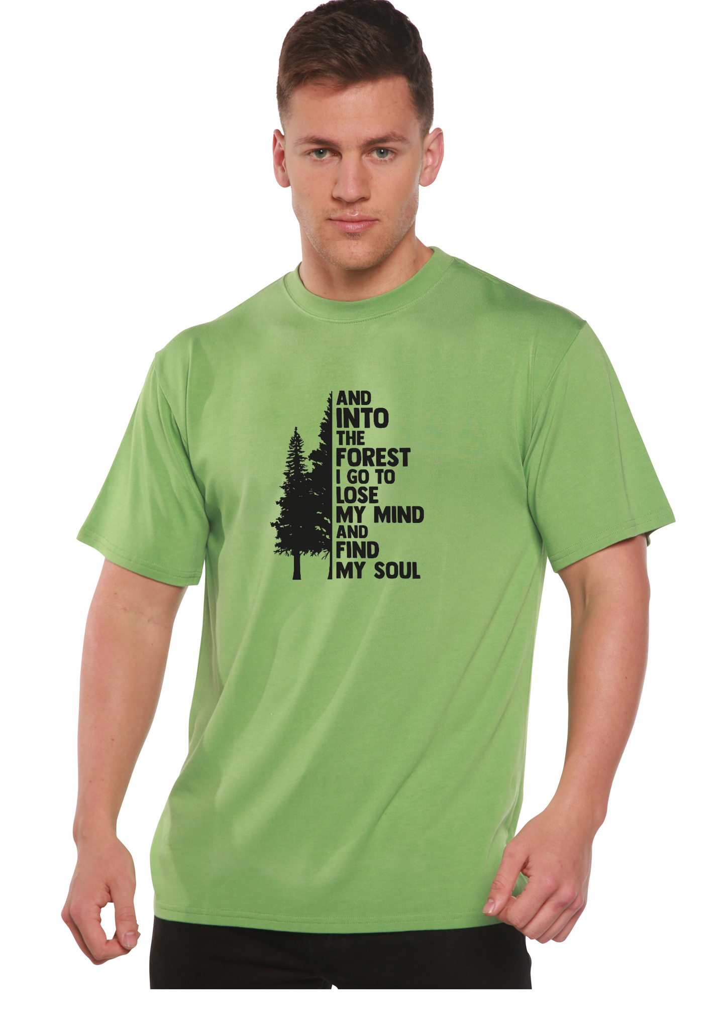 And Into The Forest I Go Men's Bamboo Viscose/Organic Cotton Short Sleeve Graphic T-Shirt