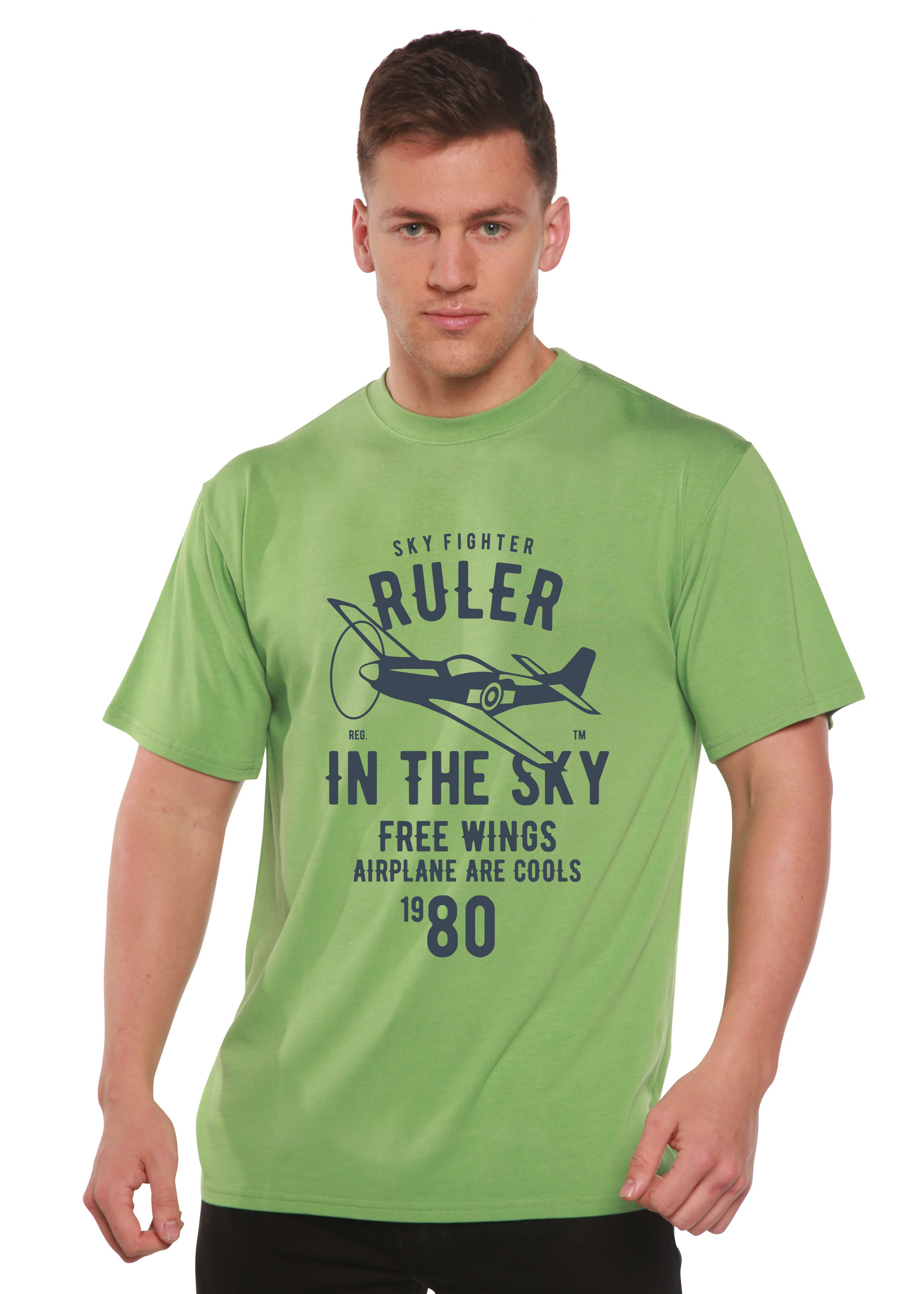 Ruler In The Sky Spun Bamboo® Men's Bamboo Viscose/Organic Cotton Short Sleeve Graphic T-Shirt