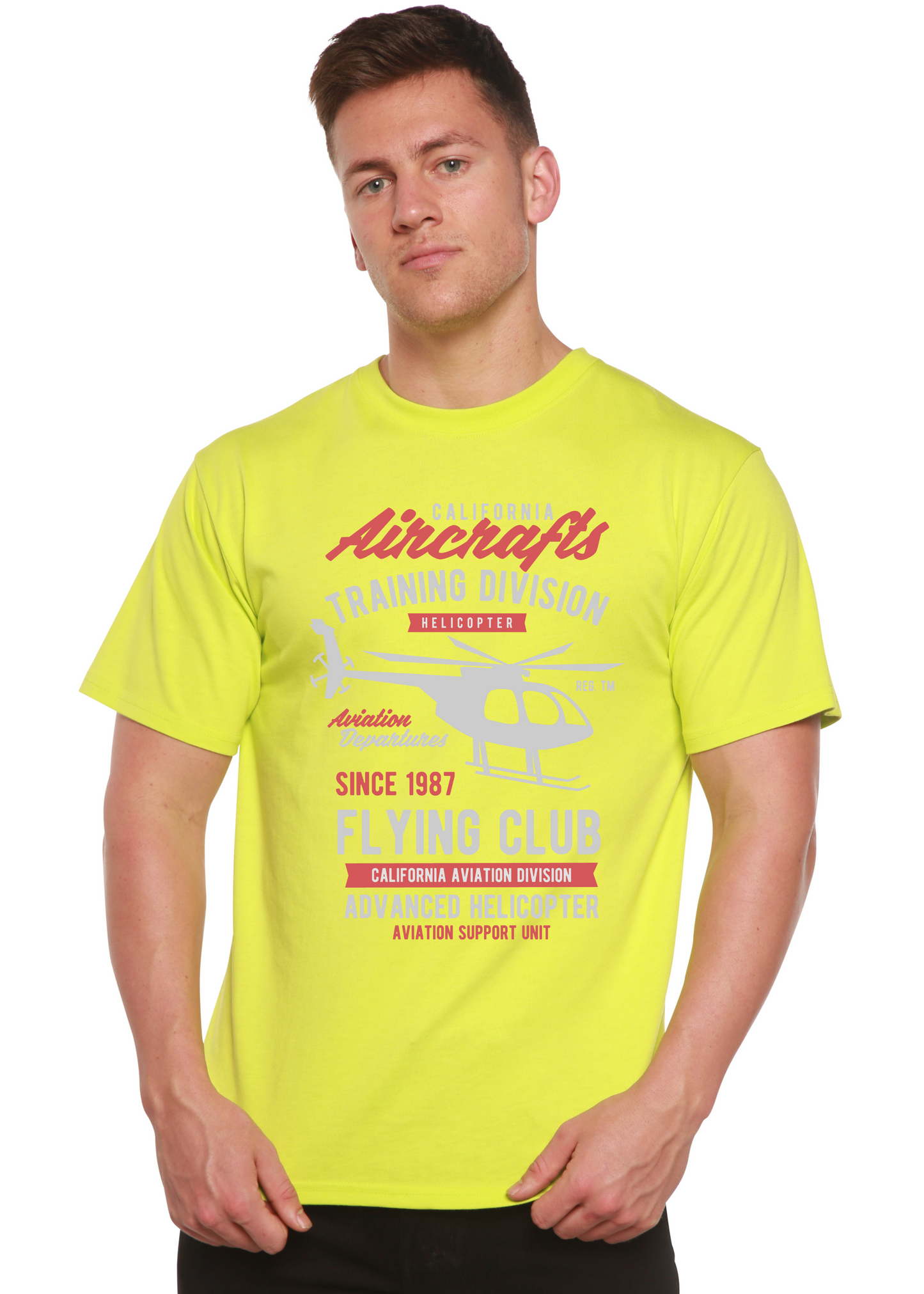 California Aircraft Men's Bamboo Viscose/Organic Cotton Short Sleeve Graphic T-Shirt