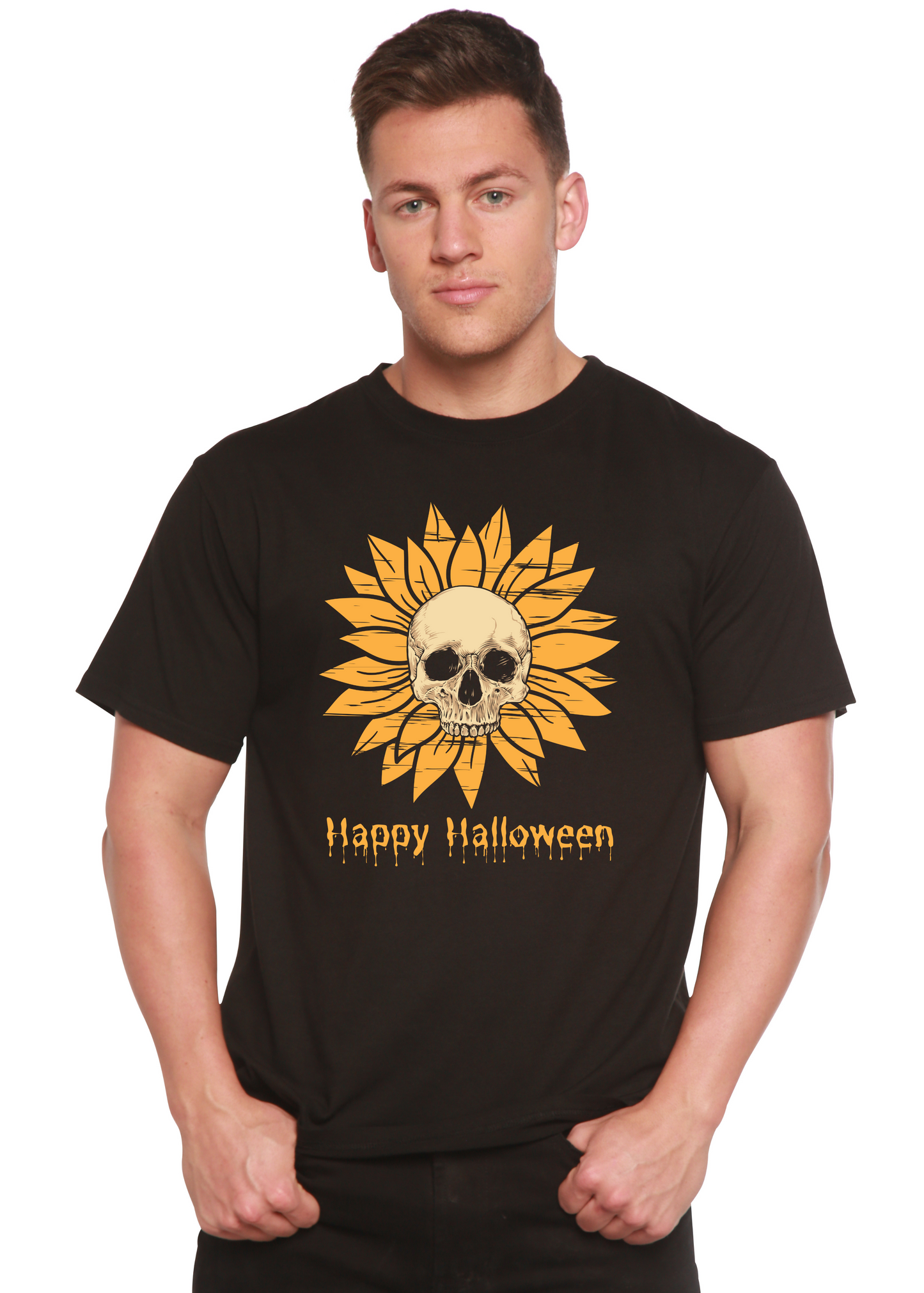 Happy Halloween Day Men's Bamboo Viscose/Organic Cotton Short Sleeve Graphic T-Shirt