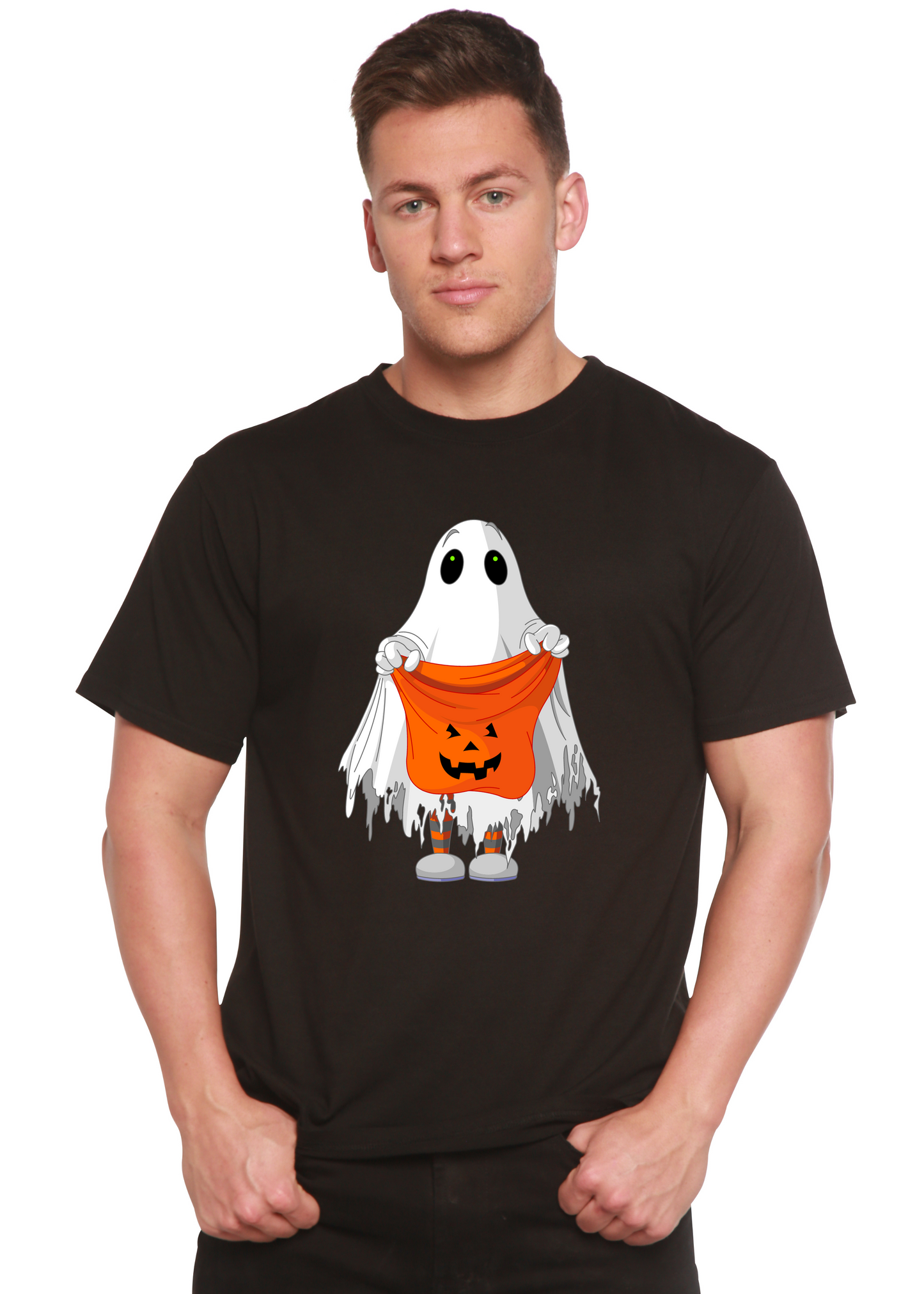 Boo Halloween Men's Bamboo Viscose/Organic Cotton Short Sleeve Graphic T-Shirt