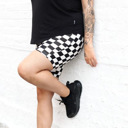 BIKER SHORTS- 3 Pack- B+W Check, Tan Check + Midnight - The Avenue44