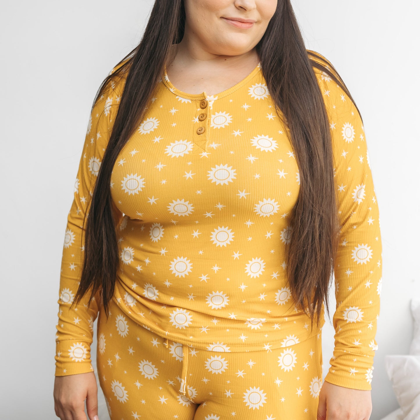 WOMANS PAJAMA SET- Sunshine Ribbed - The Avenue44