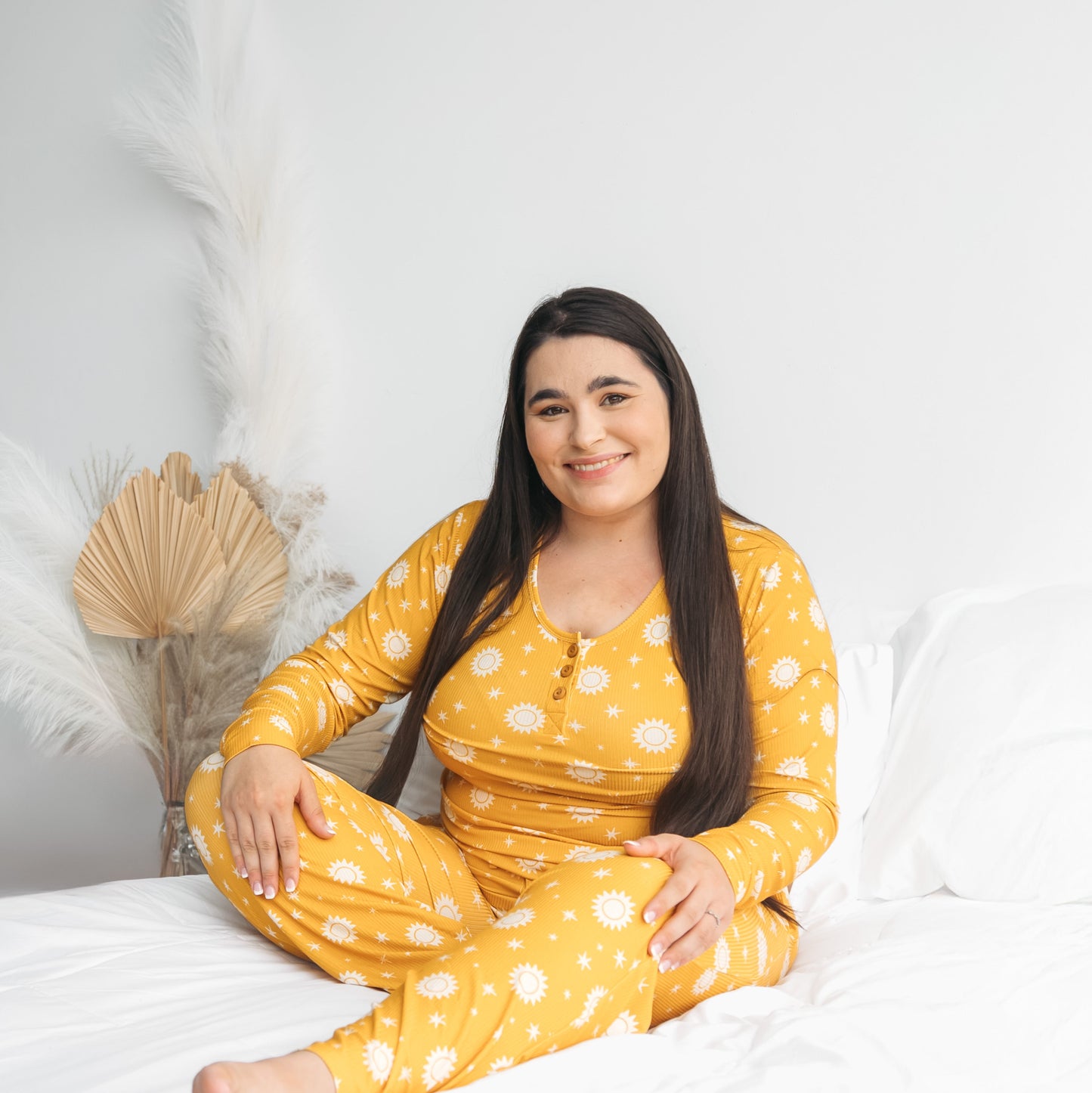 WOMANS PAJAMA SET- Sunshine Ribbed - The Avenue44