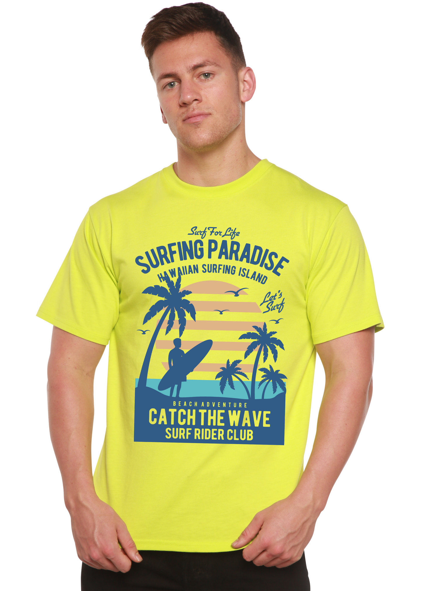 Surfing Paradis Spun Bamboo® Men's Bamboo Viscose/Organic Cotton Short Sleeve Graphic T-Shirt