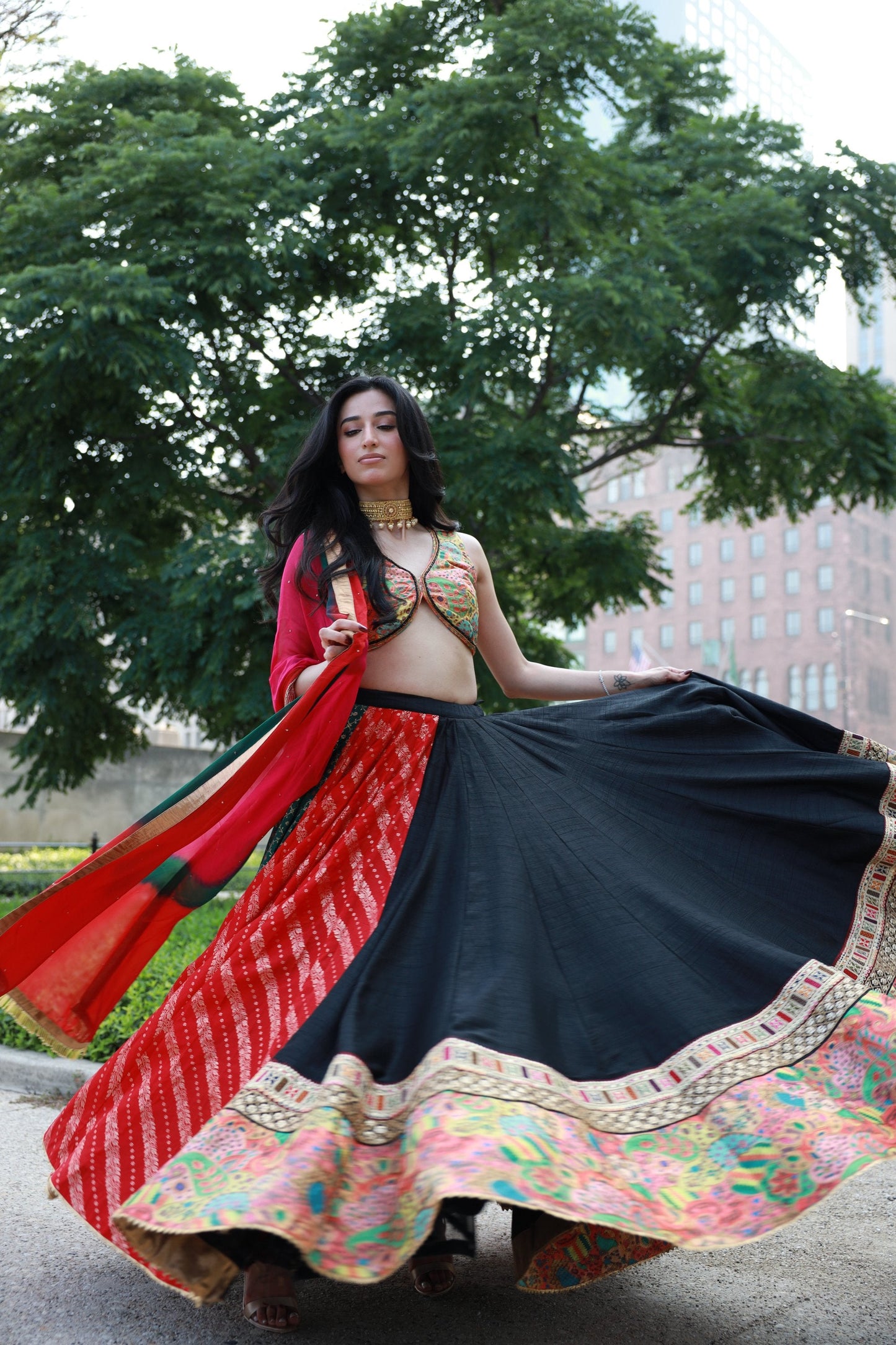 Aira Multi Color Full Flare Chaniya Choli