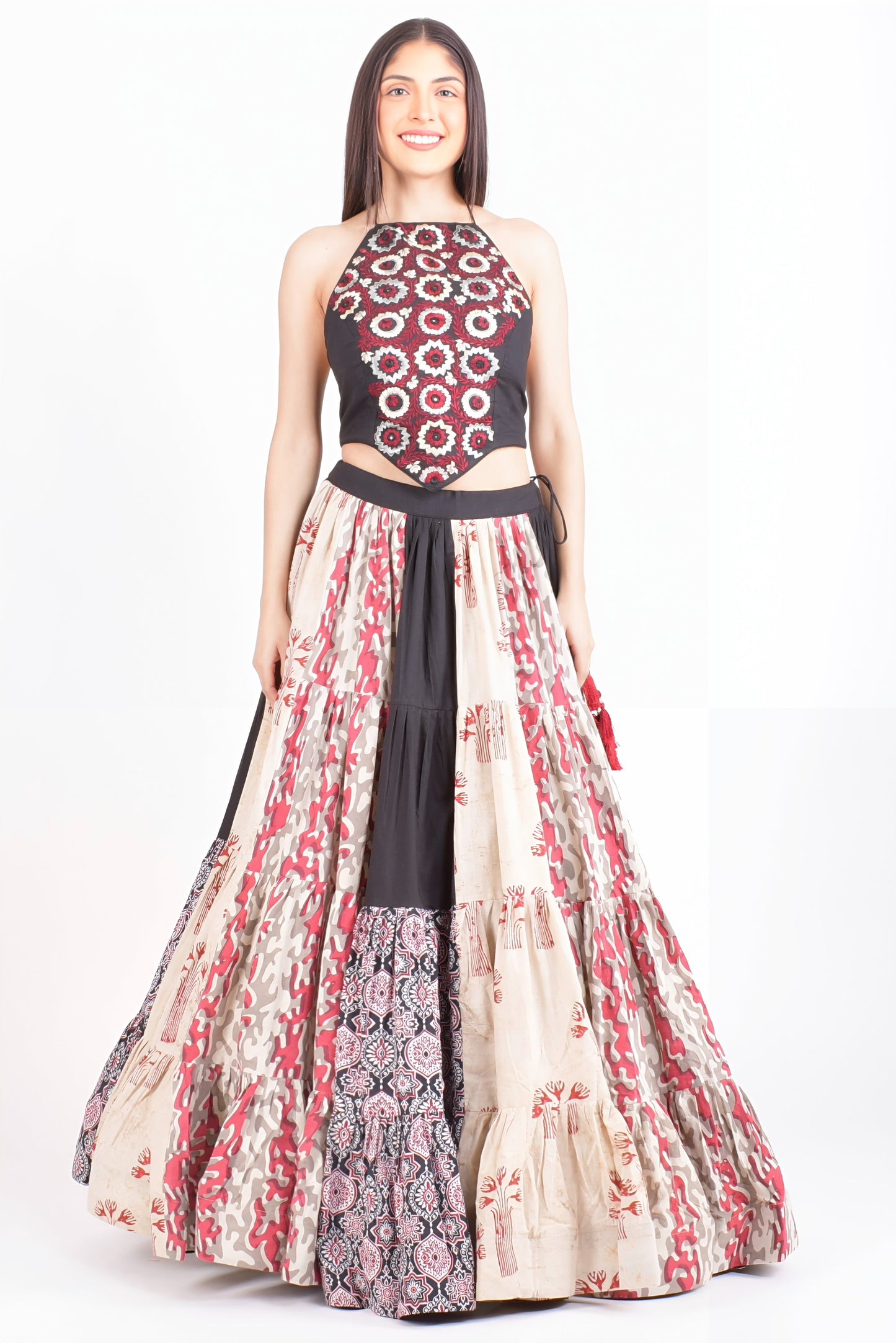 Aria Full Flare Cotton Hand Blocked Chaniya Choli