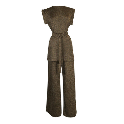 Aura Gold Tunic & Palazzo Pant Set