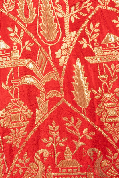 Azalea Jacquard Silk Red Gown