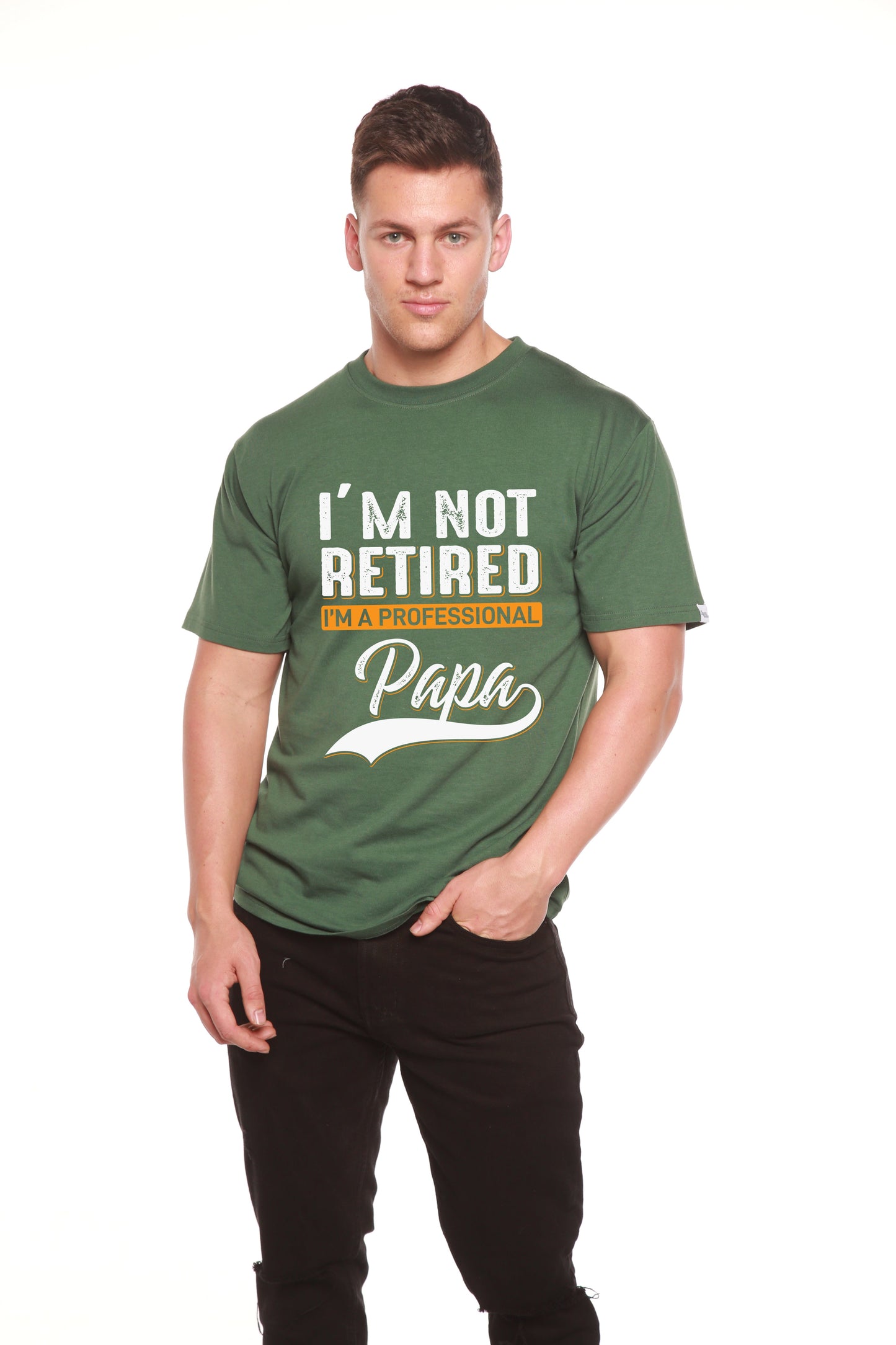 I'm not Retired Men's Bamboo Viscose/Organic Cotton Short Sleeve Graphic T-Shirt