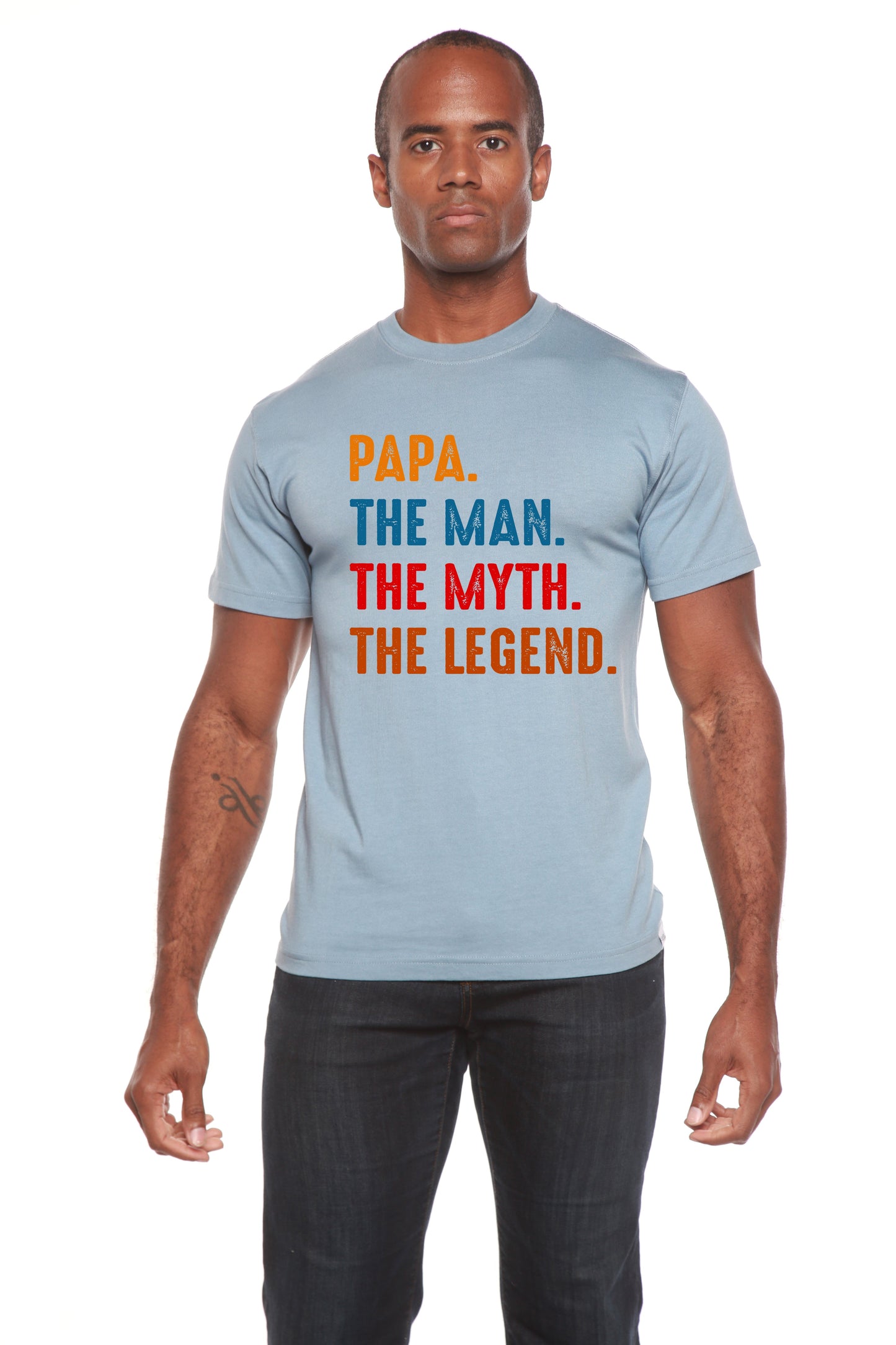 Papa, the Man, the Myth, the Legend Men's Bamboo Viscose/Organic Cotton Short Sleeve Graphic T-Shirt