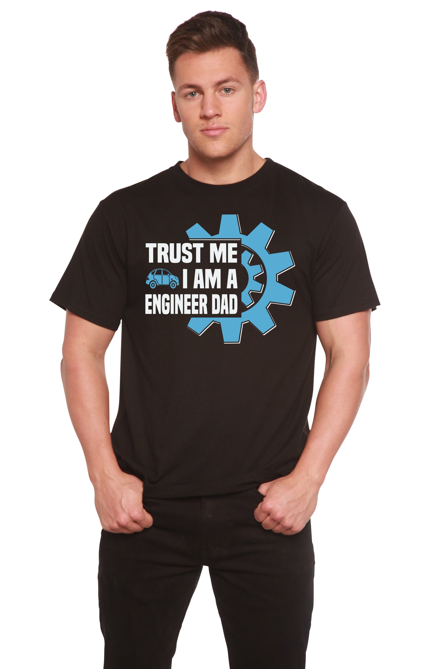 Trust Me I'm a Engineer Dad Men's Bamboo Viscose/Organic Cotton Short Sleeve Graphic T-Shirt