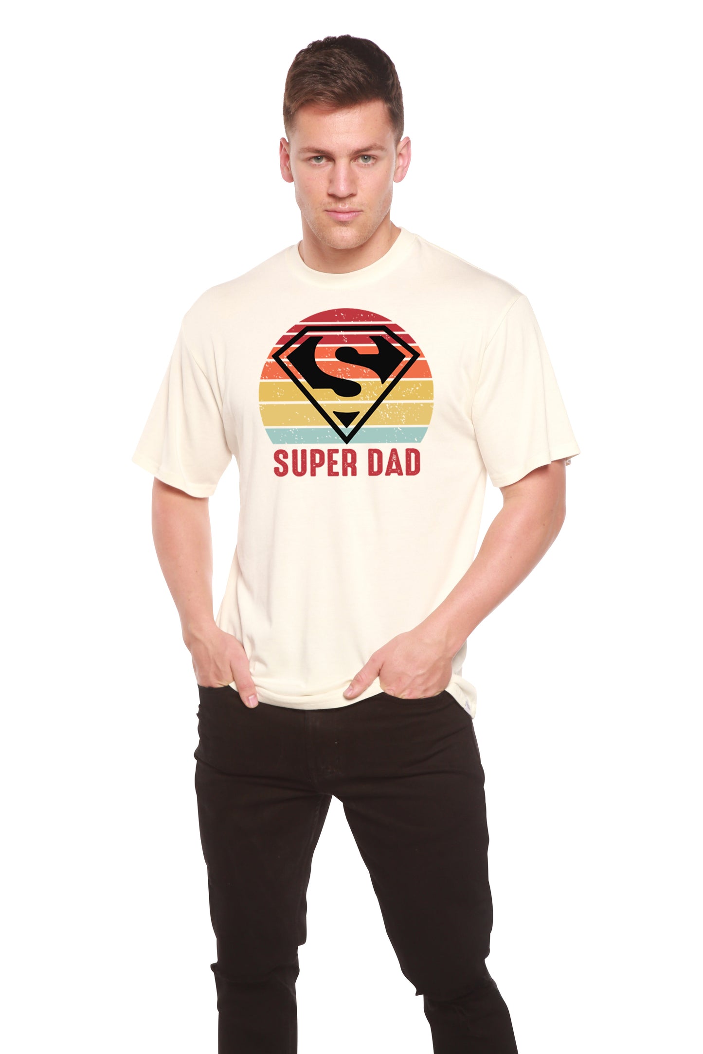 Super Dad Men's Bamboo Viscose/Organic Cotton Short Sleeve Graphic T-Shirt